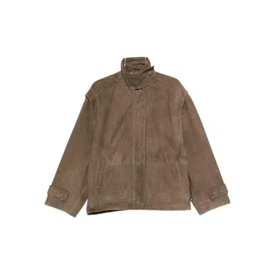 Rotate Birger Christensen Leather Jacket In Brown