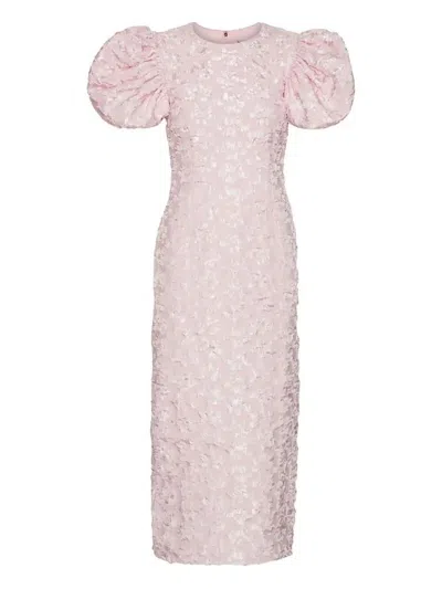 ROTATE BIRGER CHRISTENSEN PUFF-SLEEVE JACQUARD MAXI DRESS