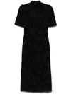 Rotate Birger Christensen Jacquard Midi Dress In Black