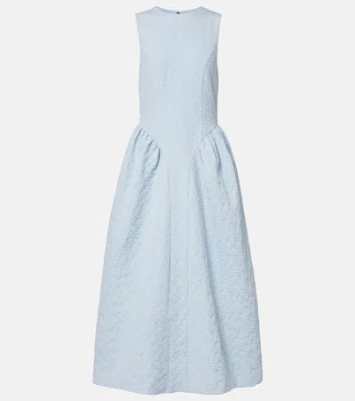 Rotate Birger Christensen Jacquard Midi Dress Light Blue