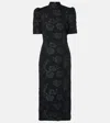 Rotate Birger Christensen Jacquard Midi Dress In Schwarz