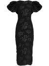 Rotate Birger Christensen 3d Jacquard Midi Dress In Black