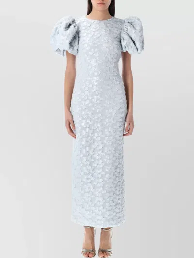 ROTATE BIRGER CHRISTENSEN JACQUARD PUFFY MIDI DRESS