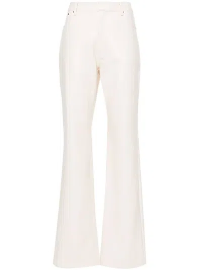 Rotate Birger Christensen High-waisted Long-length Straight-leg Trousers In Beige