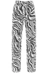 Rotate Birger Christensen Zebra-print Organic Denim High-rise Straight-leg Jeans