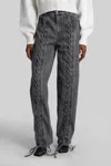 Rotate Birger Christensen Denim Laced Leg Pant In Gray