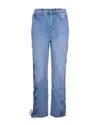 Rotate Birger Christensen Jeans Twisted Lacing Hydrangea In Blue