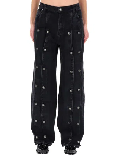 ROTATE BIRGER CHRISTENSEN JEANS WITH BUTTON DETAIL