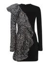Rotate Birger Christensen Rotate Sequined Ruffled Mini Dress In Black
