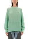 Rotate Birger Christensen Womens Grayed Jade Relaxed-fit Brand-patch Recycled Polyamide-wool Blend J In Green