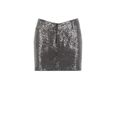 Rotate Birger Christensen Jupe Courte À Sequins In Silver