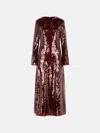 Rotate Birger Christensen 'kaisa' Burgundy Polyester Dress In Multi