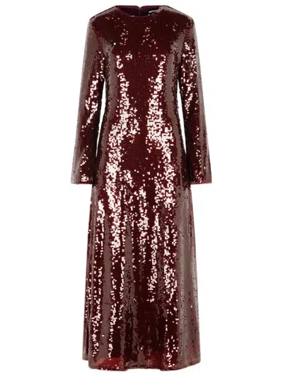 Rotate Birger Christensen Kaisa' Burgundy Polyester Dress In White