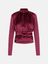 Rotate Birger Christensen 'kala' Burgundy Silk Blouse In Burgundy
