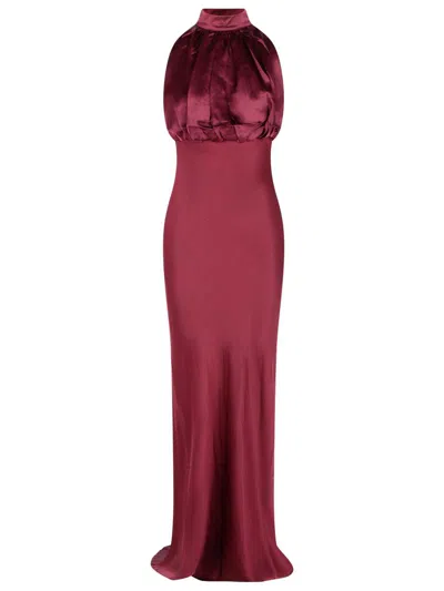 Rotate Birger Christensen Kalina' Burgundy Silk Dress In Red