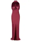 Rotate Birger Christensen Kalina' Burgundy Silk Dress In White