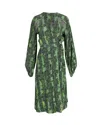 Rotate Birger Christensen Kira Crystal-embellished Snake-print Wrap Dress In Green Crepe Viscose In Green
