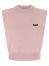 Rotate Birger Christensen Rotate Birgerchristensen Short Vest Shirt With Logo In Pink