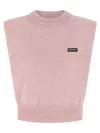 Rotate Birger Christensen Rotate Birgerchristensen Short Vest Shirt With Logo In Pink