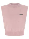 Rotate Birger Christensen Rotate Birgerchristensen Short Vest Shirt With Logo In Pink