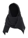 Rotate Birger Christensen Knit Hood Scarf In Black