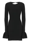Rotate Birger Christensen Rotate Black Viscose Mini Dress With Cutout On The Back And Ribbed Knit Women In Black