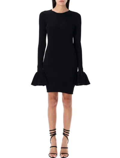 Rotate Birger Christensen Knit Mini Cutout Dress In Black
