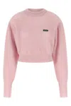 Rotate Birger Christensen Short Knit Puff Sweater In Pink