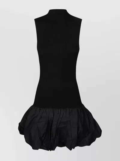 Rotate Birger Christensen Knit Race Cut Dress In Black