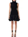 Rotate Birger Christensen Rotate Birgerchristensen Knit Racer Cut Mini Dress In Black
