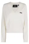 Rotate Birger Christensen Knit V-neck Sweater In Gray