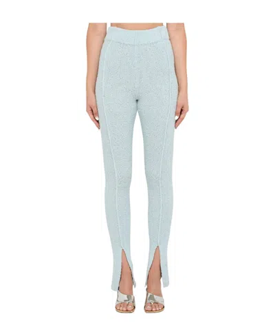 Rotate Birger Christensen Knitted Casual Pants In White