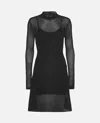 Rotate Birger Christensen Knitted Flared Mini Dress In Black