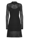 Rotate Birger Christensen Knitted Flared Mini Dress In Black