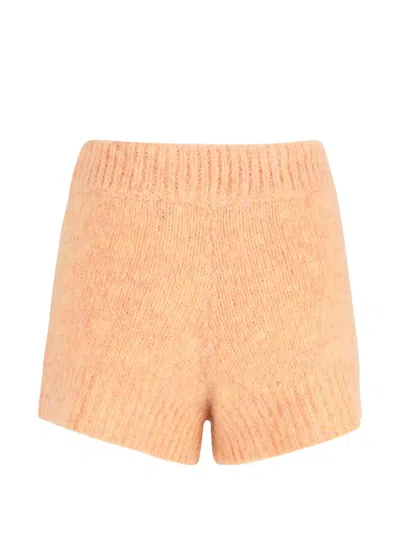 Pre-owned Rotate Birger Christensen Knitted High-waist Shorts In Orange