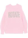 Rotate Birger Christensen Knitted-logo Sweater In Pink