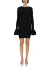 Rotate Birger Christensen Rotate Black Viscose Mini Dress With Cutout On The Back And Ribbed Knit Women In Black
