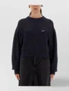 Rotate Birger Christensen Knitwear Crew Neck Dropped Shoulders Long Sleeves In Black