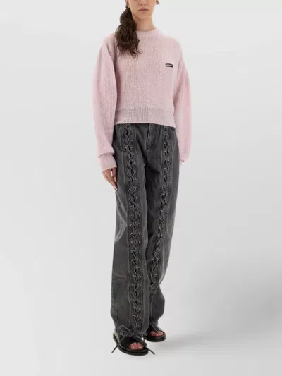 Rotate Birger Christensen Knitwear Crew Neck Long Sleeves In Pink