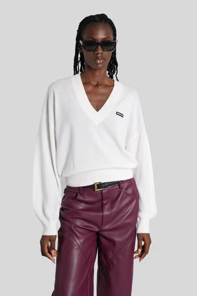 Rotate Birger Christensen Knitwear In Beige Wool In White