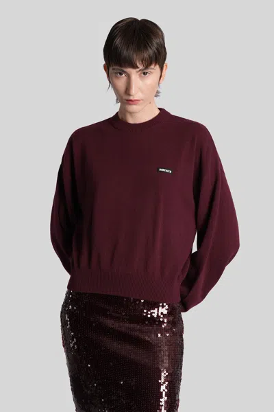 Rotate Birger Christensen Knitwear In Bordeaux Wool In Burgundy