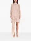 Rotate Birger Christensen Rotate Birgerchristensen Chiffon Dress With Shoulder Straps And Tie In Neutral