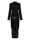 Rotate Birger Christensen Knot-detail Sequin Maxi Dress In Black