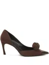 Rotate Birger Christensen Knot-detail Suede Pumps In Multi