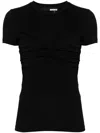 Rotate Birger Christensen Fitted Twisted T-shirt In Black