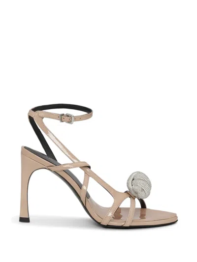 Rotate Birger Christensen Knot Patent Leather Sandals In Multi