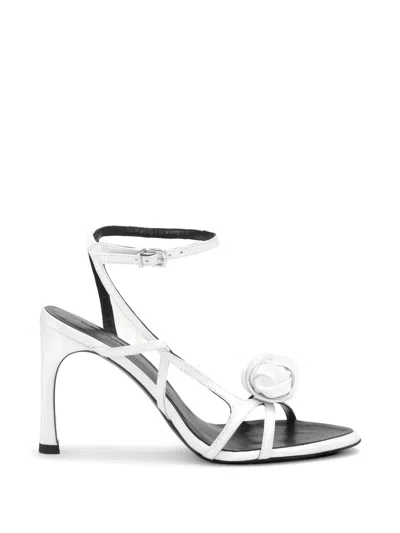 Rotate Birger Christensen Satin Sandal In Bright White