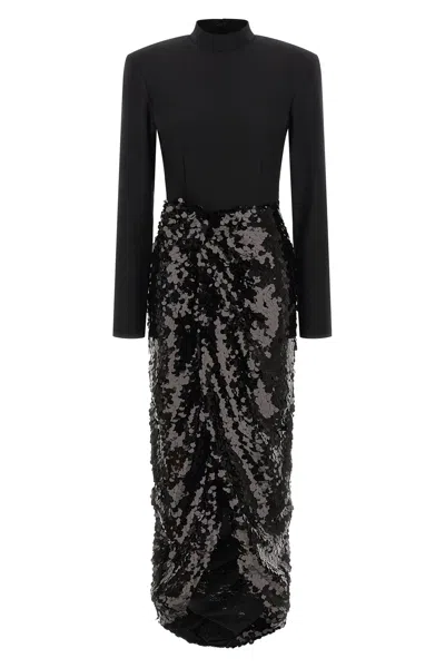 Rotate Birger Christensen 'knotted Midi' Dress In Black