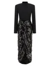 Rotate Birger Christensen Knotted Midi Dress In Black