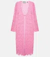 Rotate Birger Christensen Kwamie Crochet Beach Cover-up In Fuschia Pink